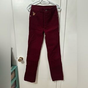 Dark Red Corduroy Pants